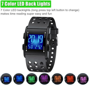 Men's Tactical LED Digital Sports Watch - Waterproof - InspiredGrabs.com